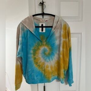 NWT Antropologie Maronie hooded tie dyed pullover size medium
